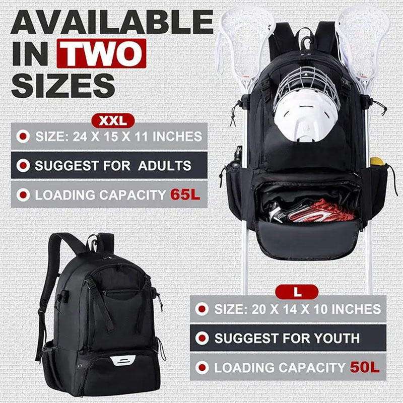 Innovative 35L Lacrosse sticker Backpack Factory