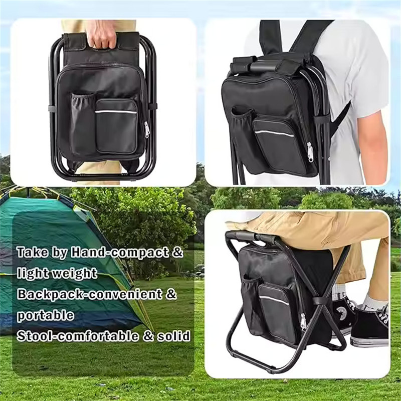 backpack with folding chair
