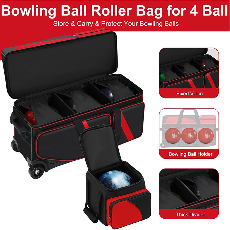 Bowling Ball Roller Bag for 4 Ball Supplier