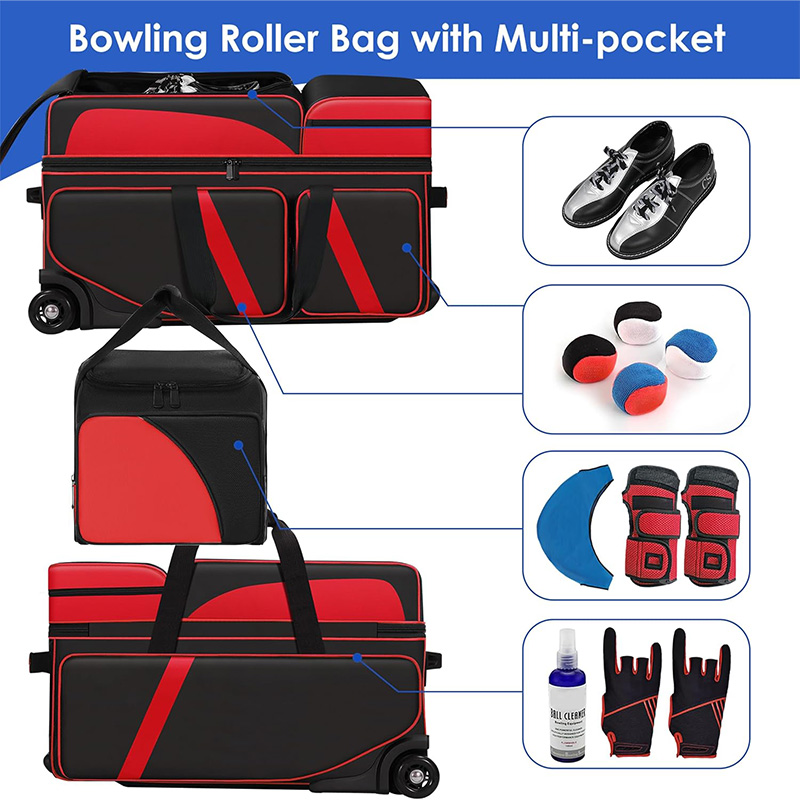 OEM Multi-pockets Bowling Ball Roller Bag