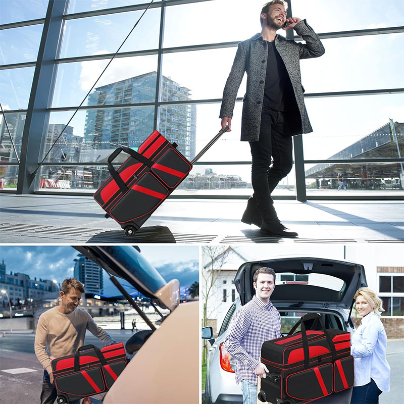 Heavy-duty 4 Roller Bowlling Ball Bag Vendor