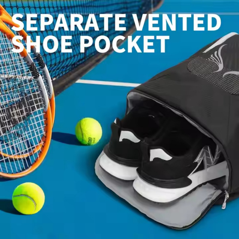 Breathable tennis backpack with shoe pocket