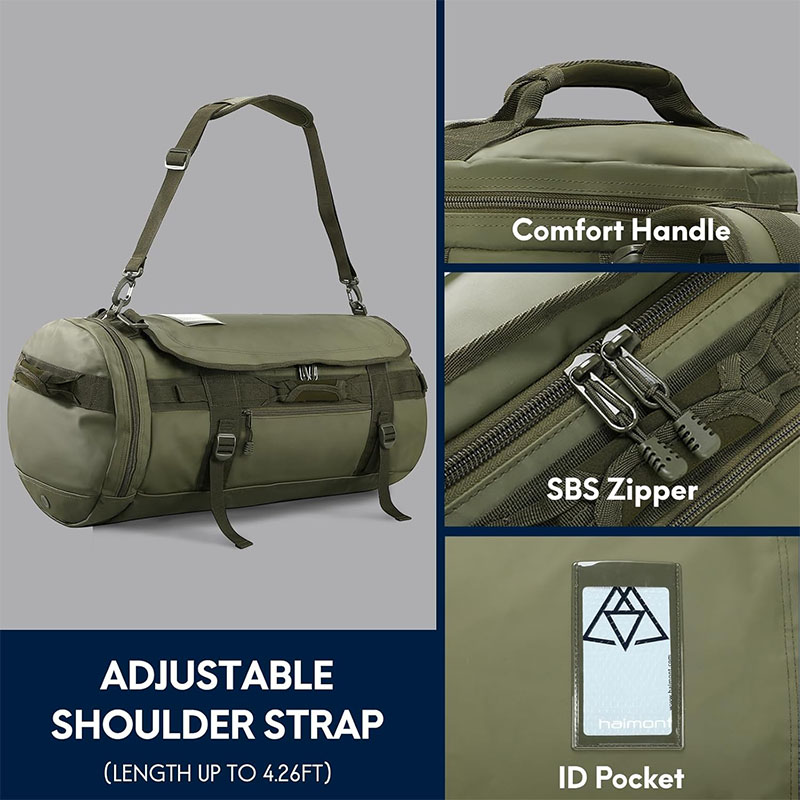 2 in 1 Convertible Tarpaulin Gym Duffel Backpack Factory