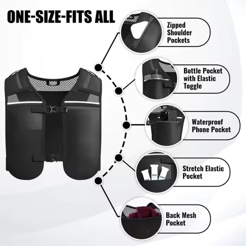 Breathable running vest for fitness enthusiasts
