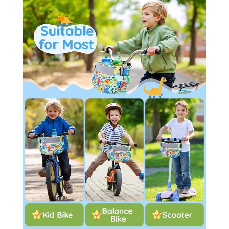 Convenient handlebar basket for kids