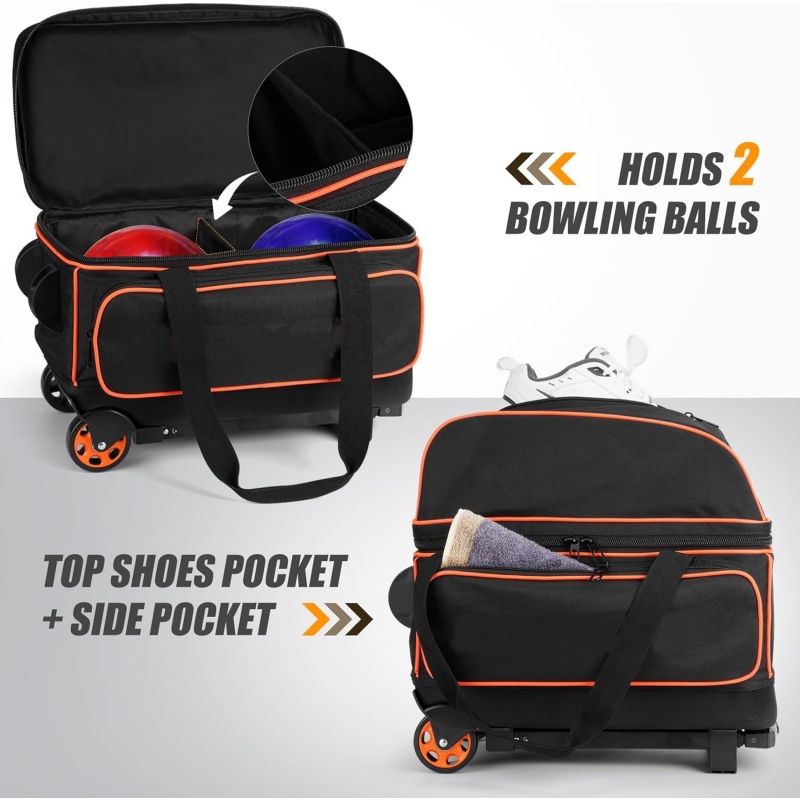 OEM 3 Ball Bowling Bag with Large Wheels