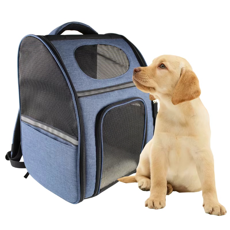 Breathable pet backpack with ventilation