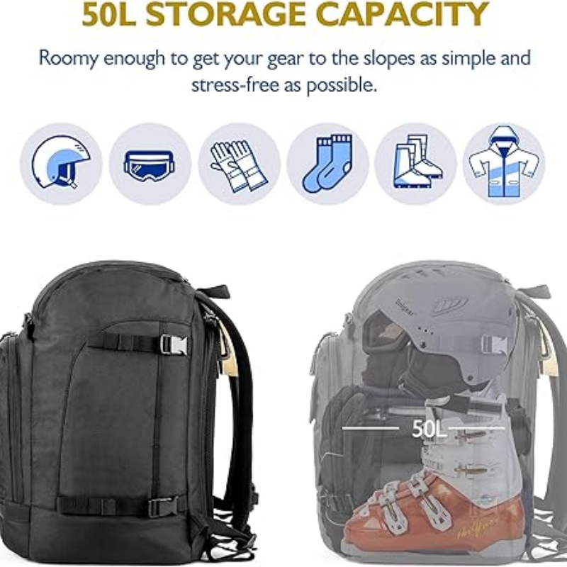 Multifunctional ski boot and helmet bag