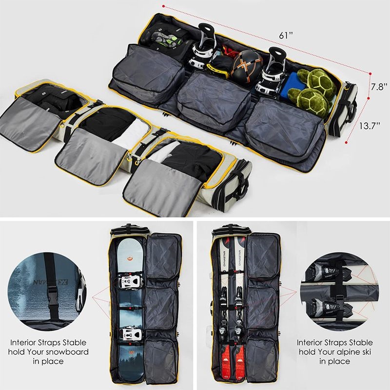 Deluxe luggage storage for snowboards