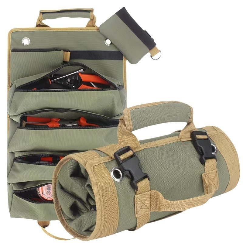 Adjustable strap wrench roll case