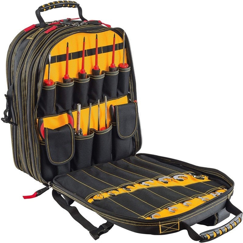Spacious electrician rolling bag with wheels