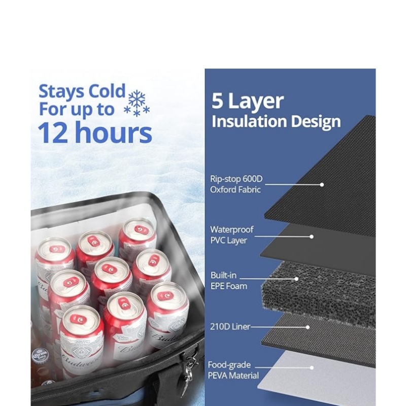 Leak-resistant insulated travel cooler
